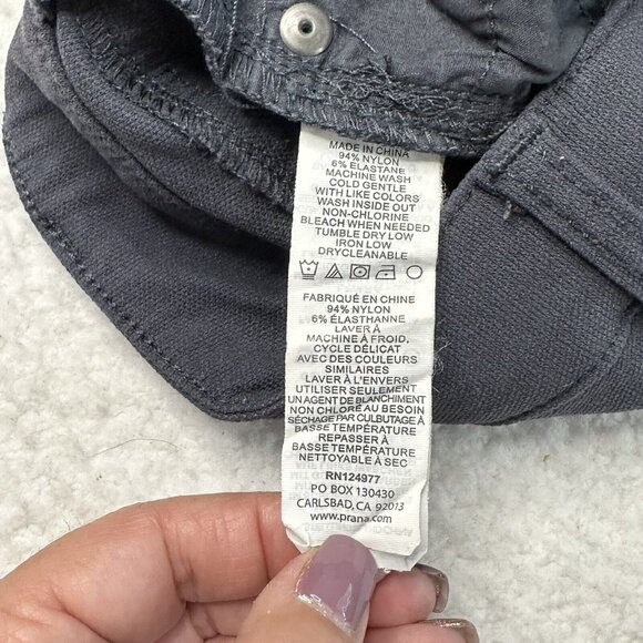 prAna Women's Brenna Skinny Moto Stretch Nylon Pants Size 0 Blue Gray Adventure - Picture 6 of 7